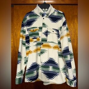 Multicolor Patterned Fleece Jacket